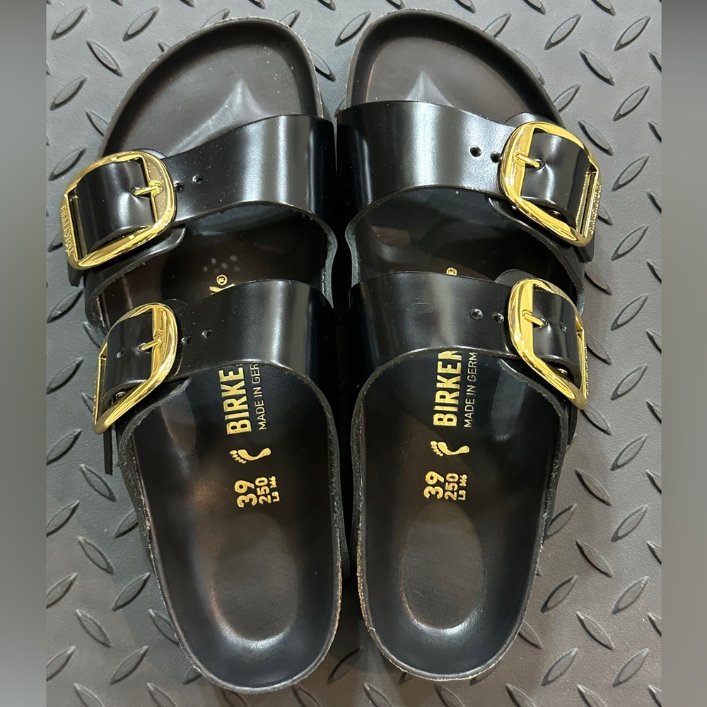 Birkenstock Arizona Big Buckle High Shine Black Sandal